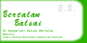 bertalan balsai business card